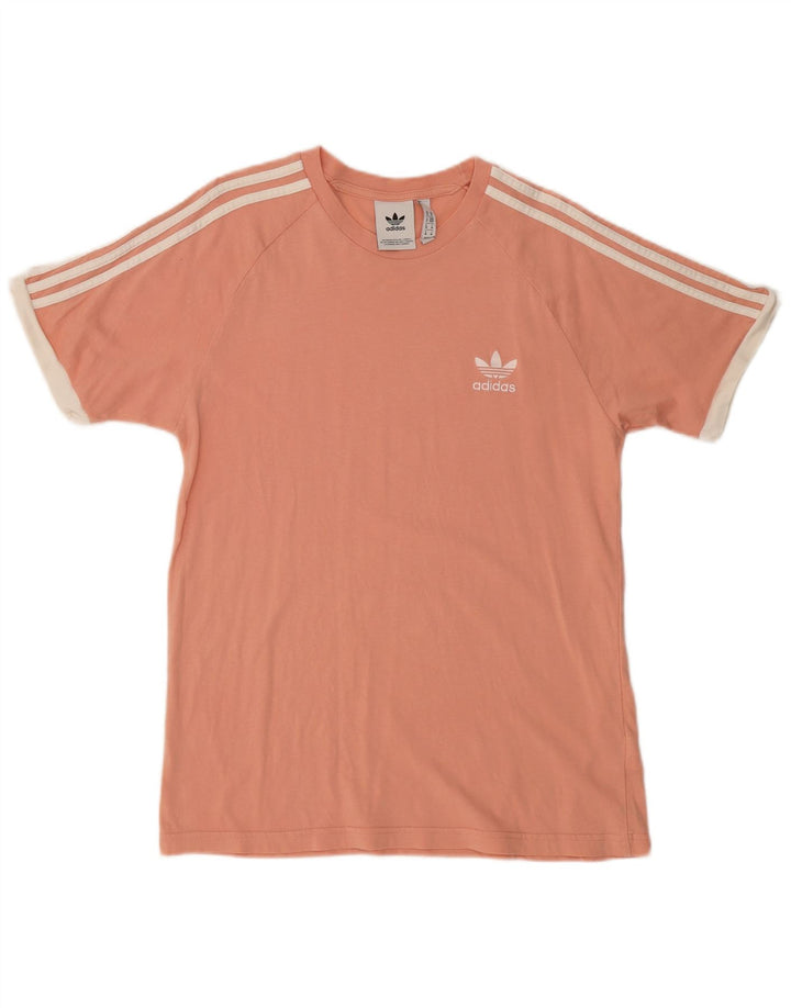 Adidas Damen T-Shirt Top UK 14 Mittelrosa Baumwolle