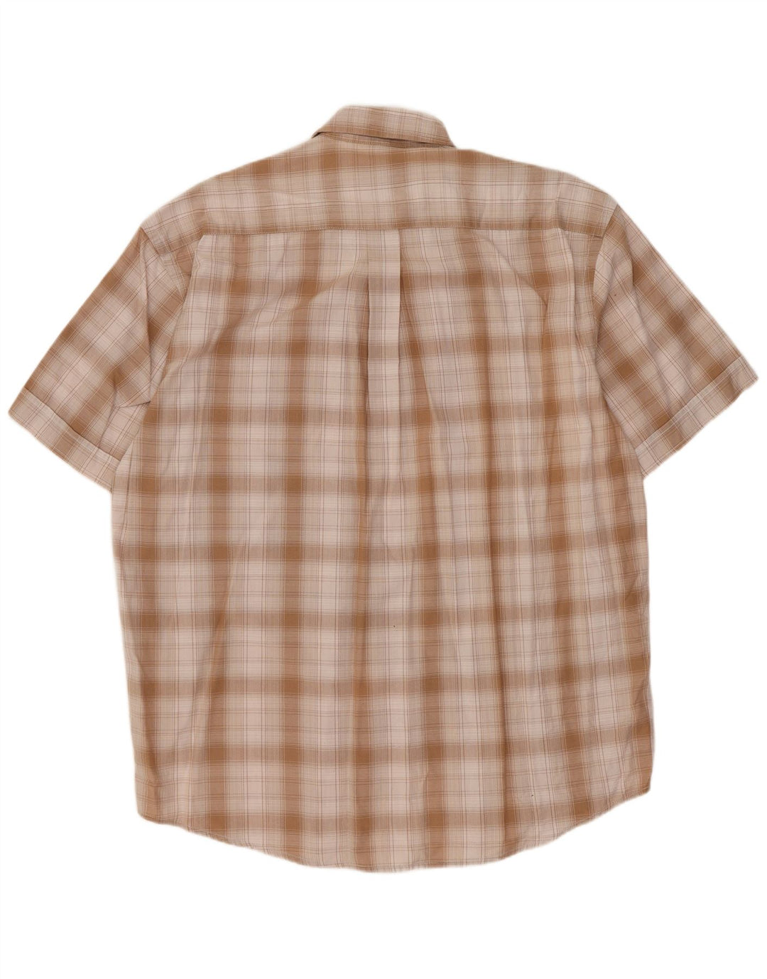 SERGIO TACCHINI Herren-Kurzarmhemd, groß, beige kariert, Baumwolle