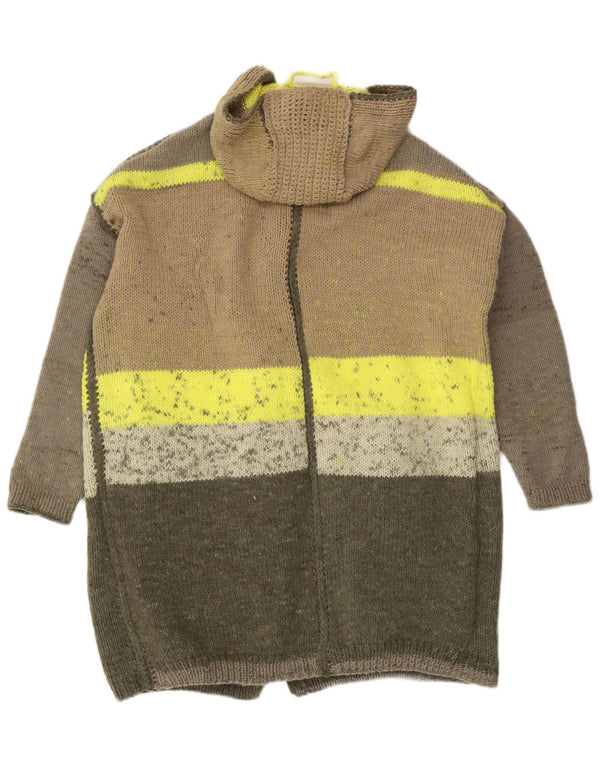 Vintage Damen Oversized Longline Cardigan Pullover UK 20 2XL Mehrfarbig