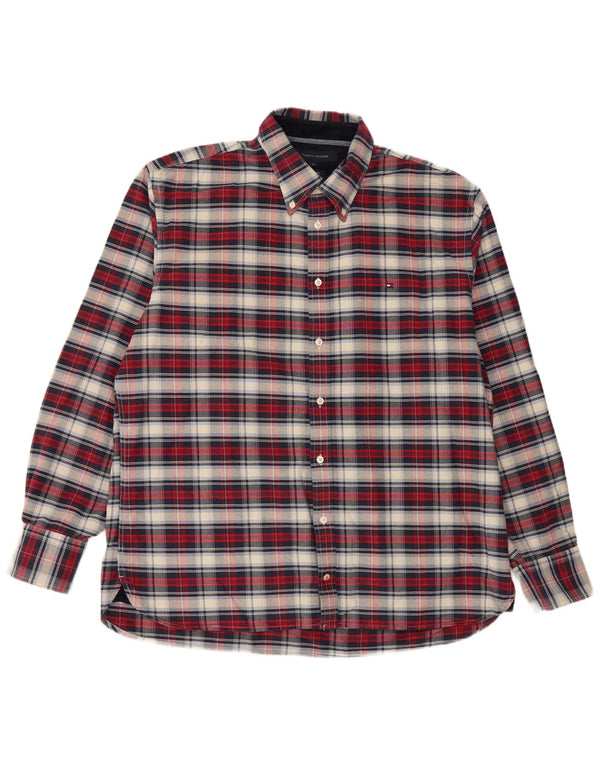 Tommy Hilfiger Herren Custom Fit Hemd XL Mehrfarbig kariert Baumwolle