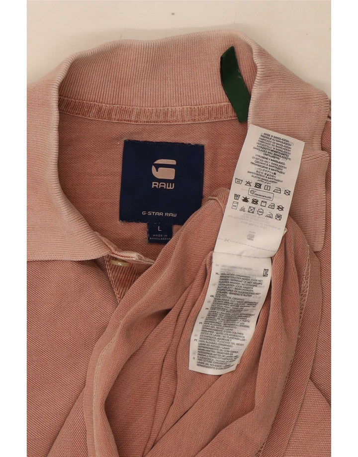 G-Star Herren-Poloshirt, groß, rosa Baumwolle