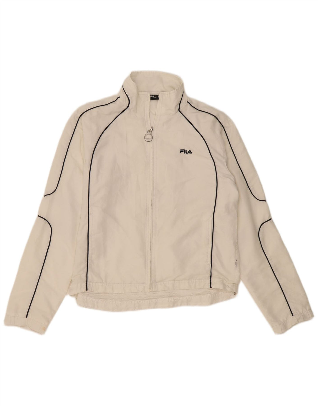 Fila Damen-Trainingsanzugoberteil, Jacke, UK 16, Größe L, Weiß, Polyester
