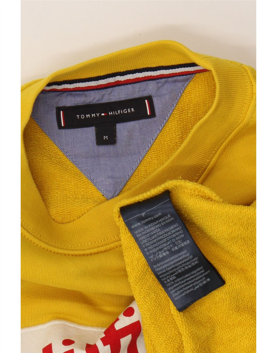 Tommy Hilfiger Herren-Sweatshirt mit Grafik, mittelgelbe Baumwolle