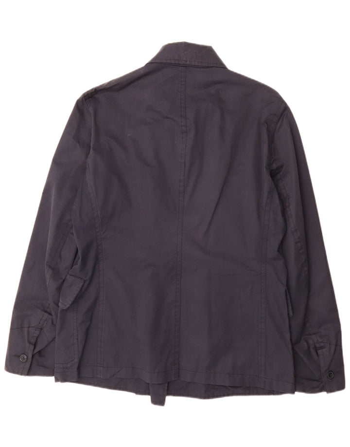 Woolrich Damen Trenchcoat UK 18 XL Marineblaue Baumwolle