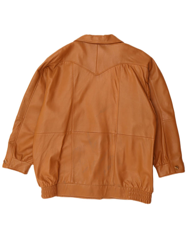 Vintage Damen Übergroße Lederjacke EU 44 XL Braunes Leder