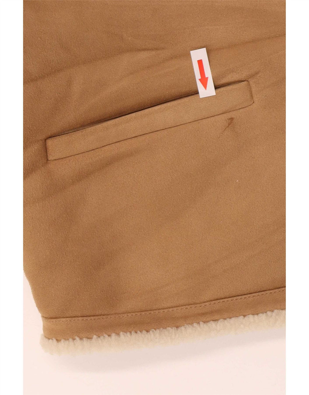 Zara Damen Übergroße Sherpa-Jacke UK 6 XS Braunes Polyester