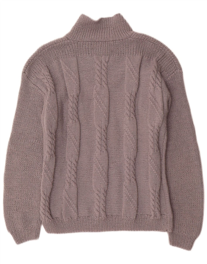 Vintage Herren Schalhalspullover Pullover Mittelgrau