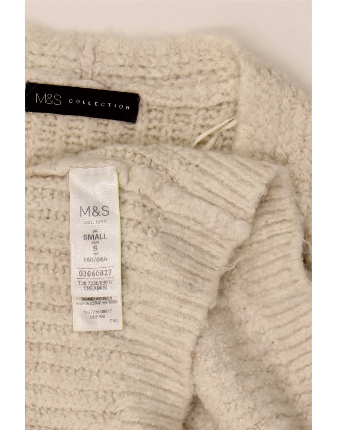 Marks & Spencer Damen Longline Open Cardigan Pullover UK 10 Small Beige