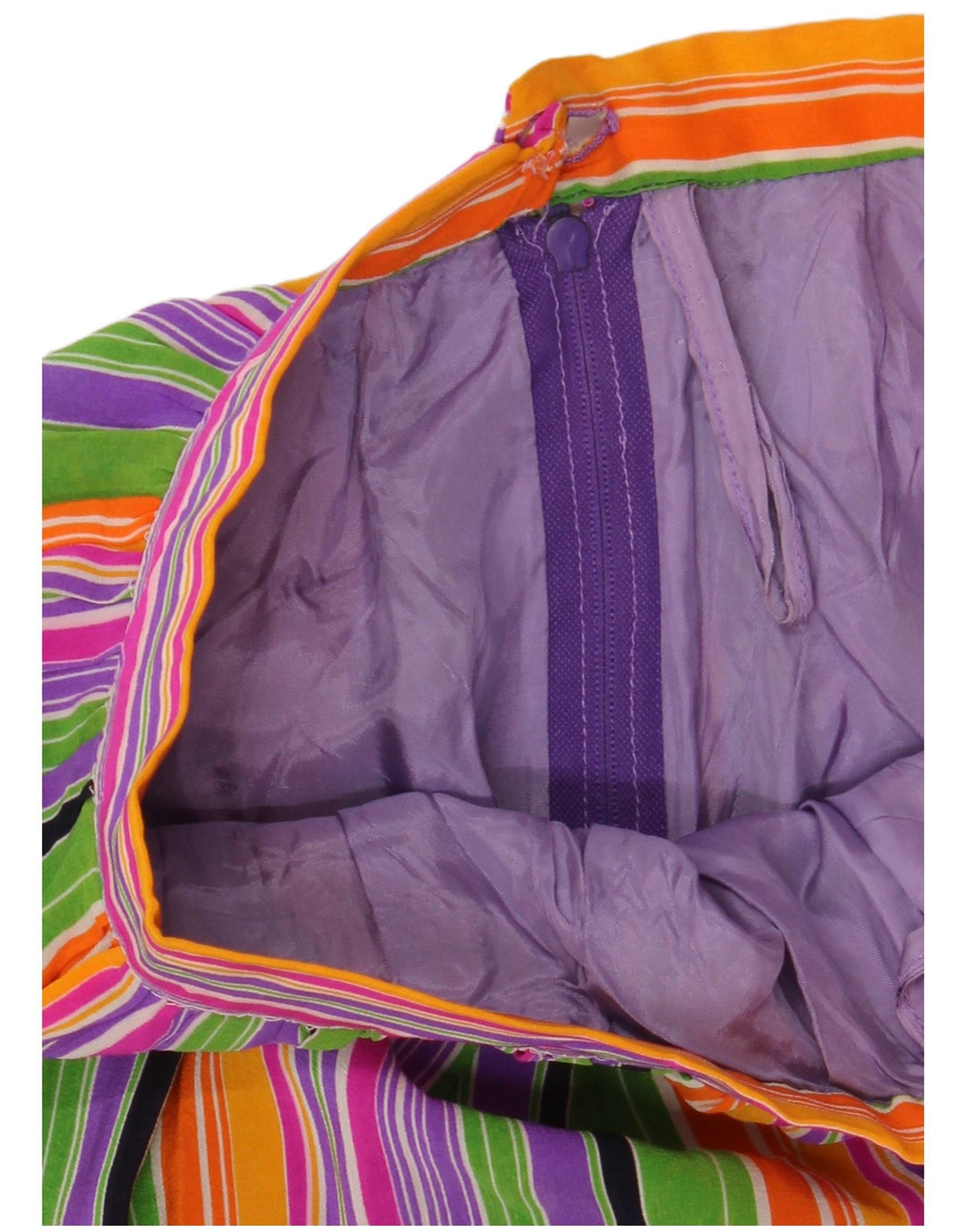 VINTAGE Damen Stufenrock W25 XS Mehrfarbig gestreift