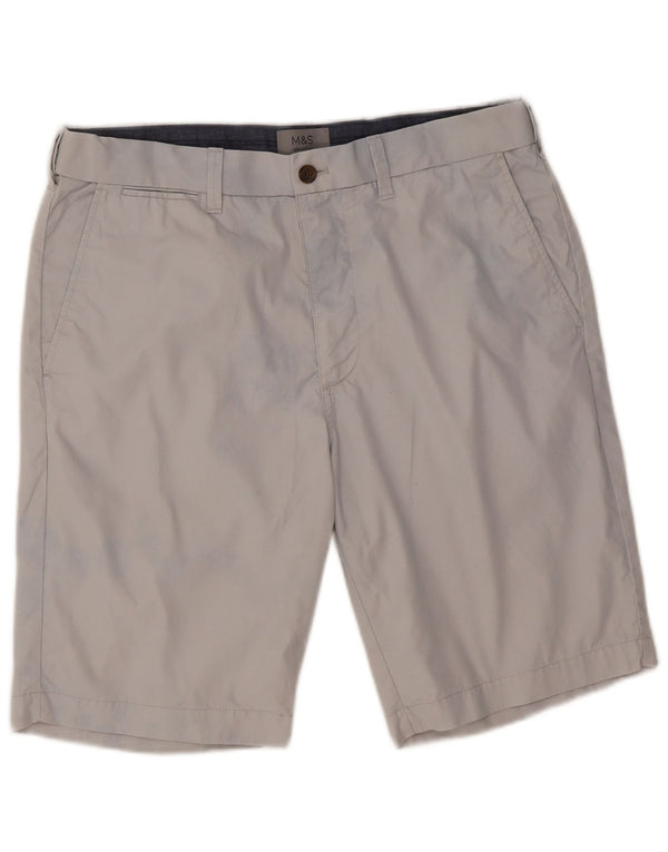 Marks & Spencer Herren Chinoshorts W34 Large Grau Baumwolle