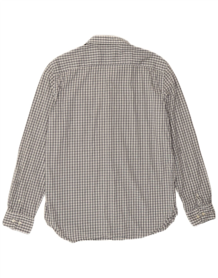 French Connection Herren-Hemd, groß, graue Gingham-Baumwolle
