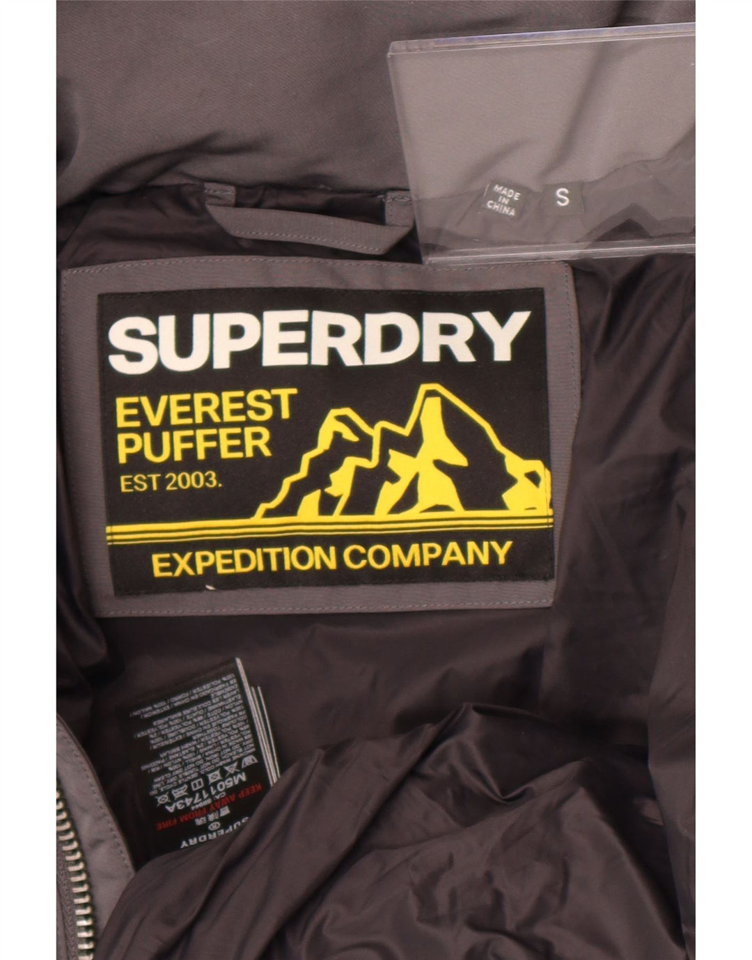 Superdry Herren Graphic Hooded Wattierte Jacke UK 36 Small Grau Polyester