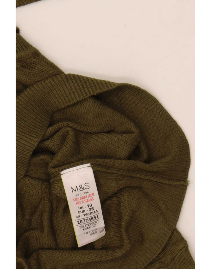 Marks & Spencer Damen-Pullover in Übergröße mit Rundhalsausschnitt, Gr. 10, Größe S, Khaki