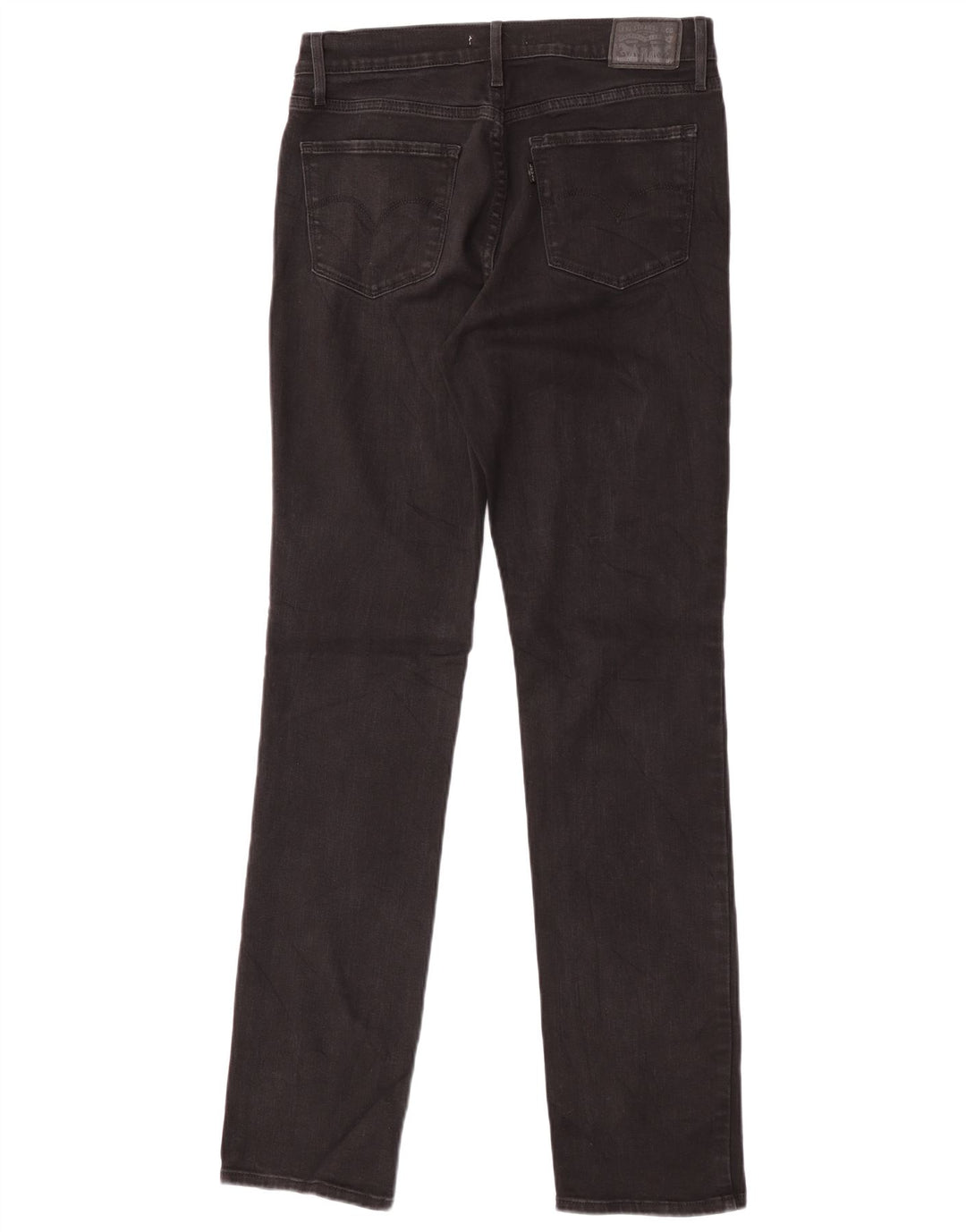 Levi's Damen 724 High Rise Straight Jeans W30 L34 Schwarze Baumwolle