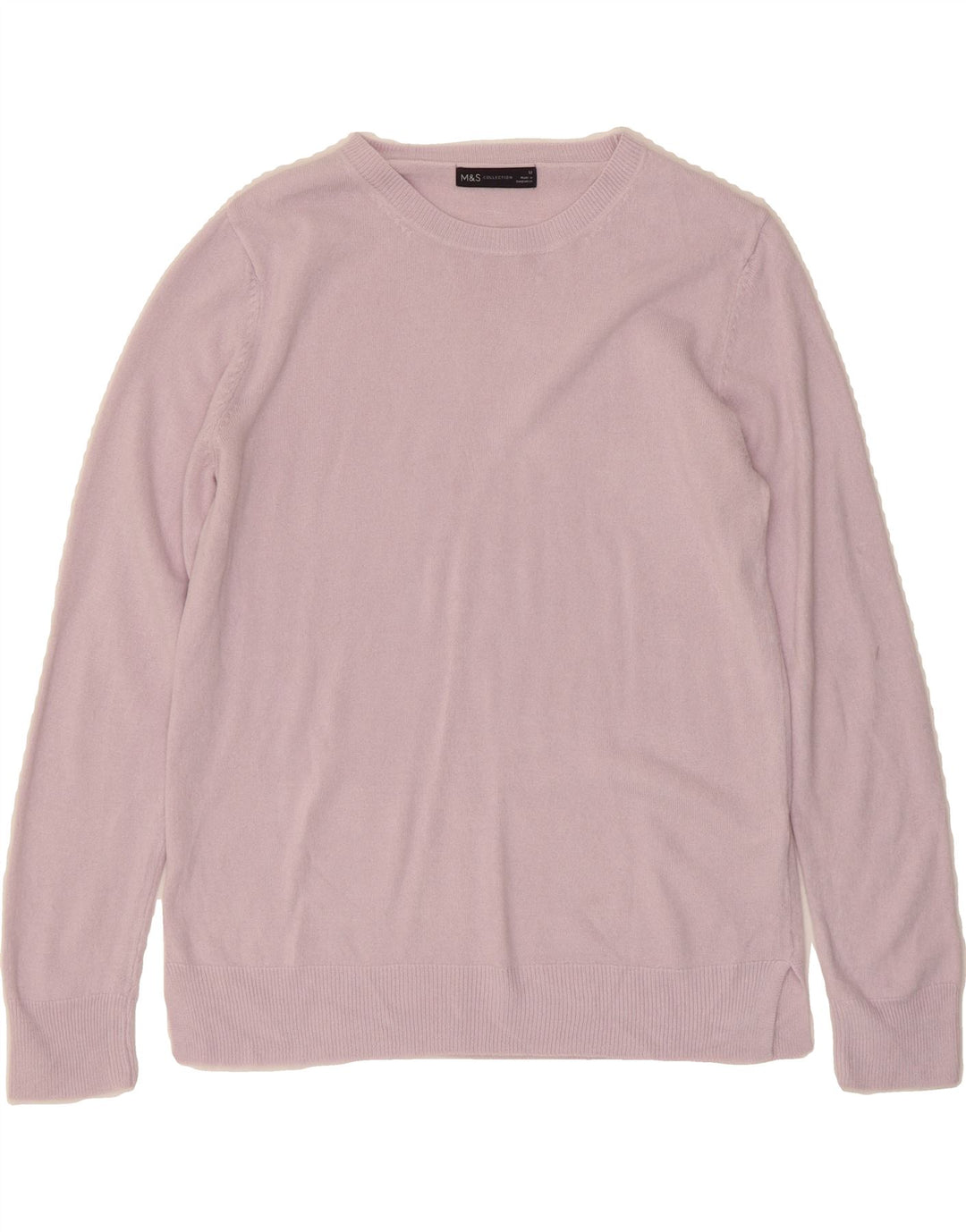 MARKS & SPENCER Womens Crew Neck Jumper Sweater UK 12 Medium  Purple Vintage Marks & Spencer and Second-Hand Marks & Spencer from Messina Hembry 