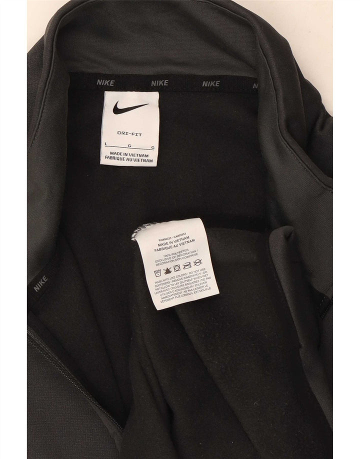 Nike Herren Dri Fit Pullover-Trainingsanzugoberteil mit Reißverschluss, Größe L, grau, Polyester