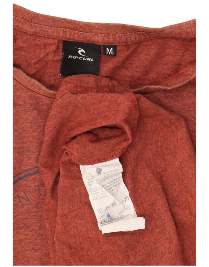 Rip Curl Herren Grafik-T-Shirt-Oberteil aus mittelorange gefleckter Baumwolle