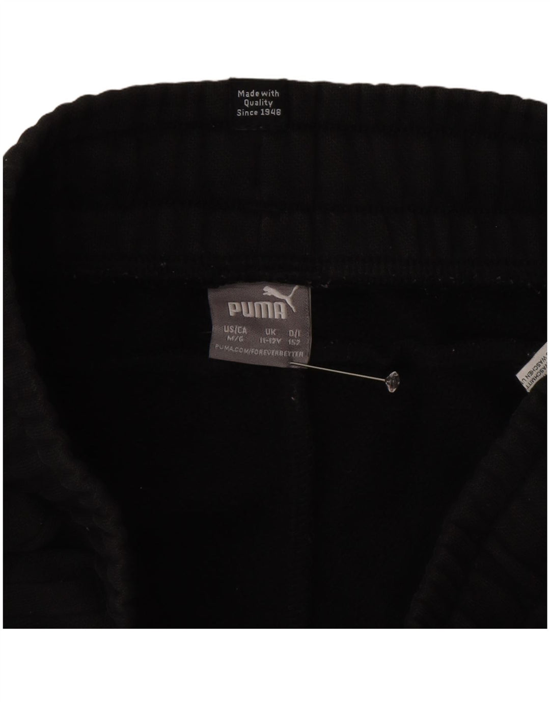 Puma Jungen-Trainingshose, Jogginghose, 11–12 Jahre, schwarze Baumwolle