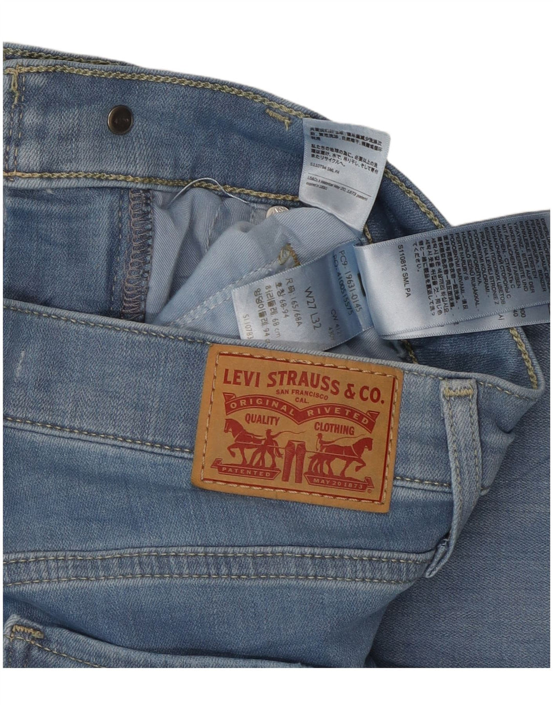 Levi's Damen 314 Shaping Straight Jeans W27 L32 Blaue Baumwolle