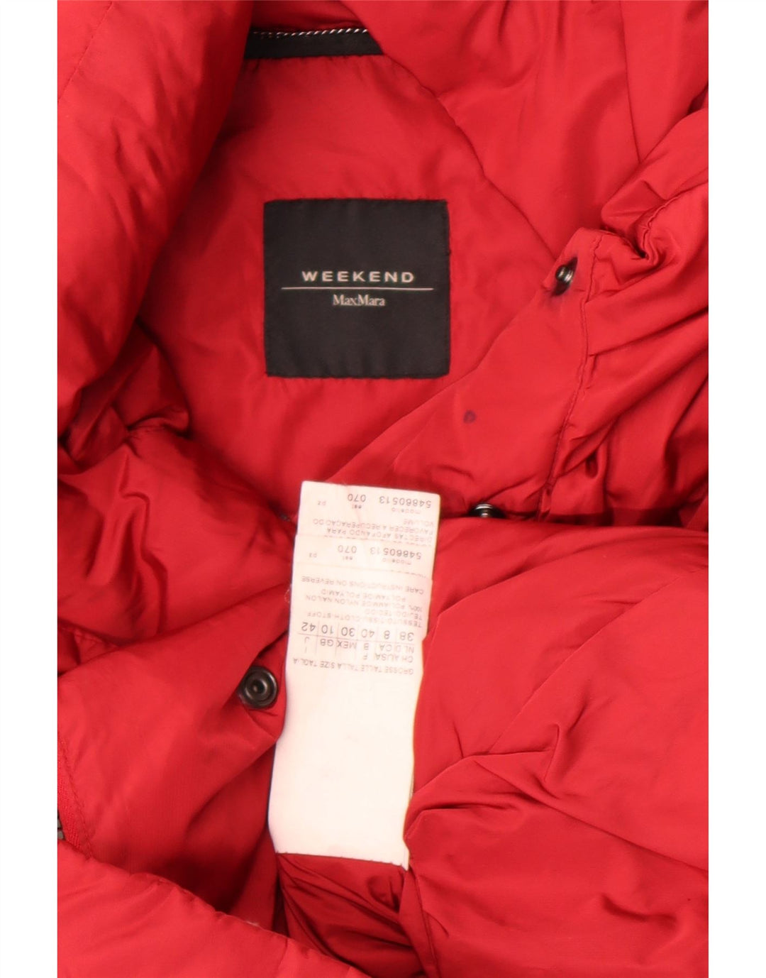 Max Mara Womens Weekend Übergroße wattierte Jacke UK 10 Small Rotes Nylon