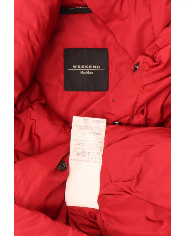 Max Mara Womens Weekend Übergroße wattierte Jacke UK 10 Small Rotes Nylon