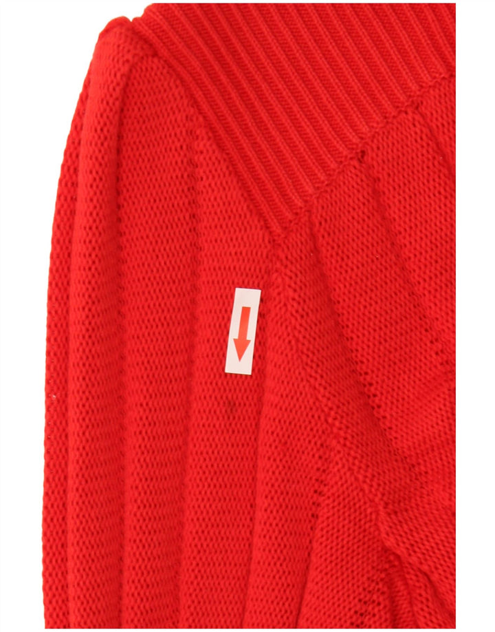 Vintage Damen Cardigan Pullover IT 46 Große rote Baumwolle