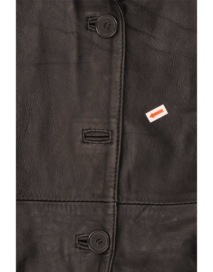 Vintage Damen Ledermantel IT 46 Large Schwarz