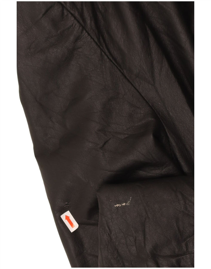 VINTAGE Mens Leather Jacket IT 52 XL Black