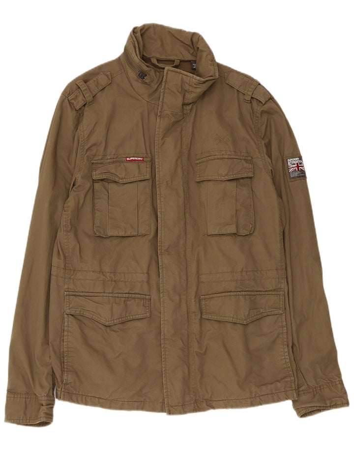 Superdry Herren Militärjacke UK 40 Large Khaki Baumwolle
