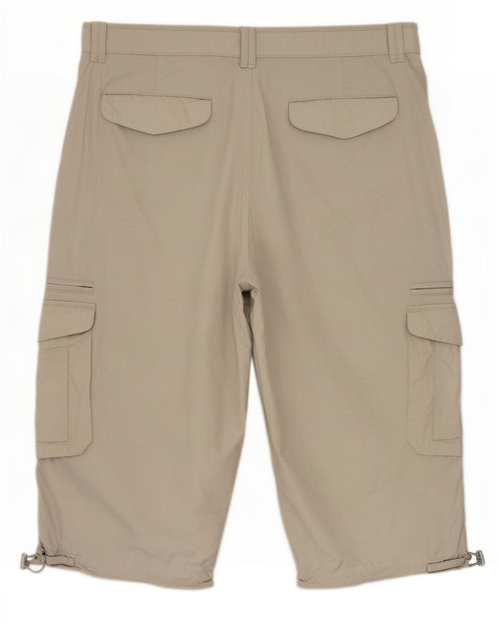 Marks & Spencer Herren Cargo-Bermudashorts, Größe L, W36, Beige, Baumwolle
