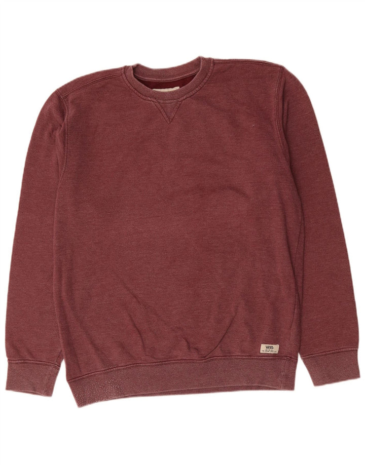 VANS Herren-Sweatshirt-Pullover, groß, burgunderrote Baumwolle