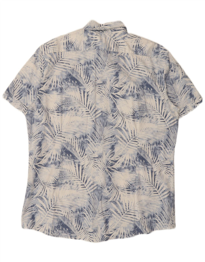 Celio Herren-Kurzarmhemd 2XL, blau geblümt, Baumwolle