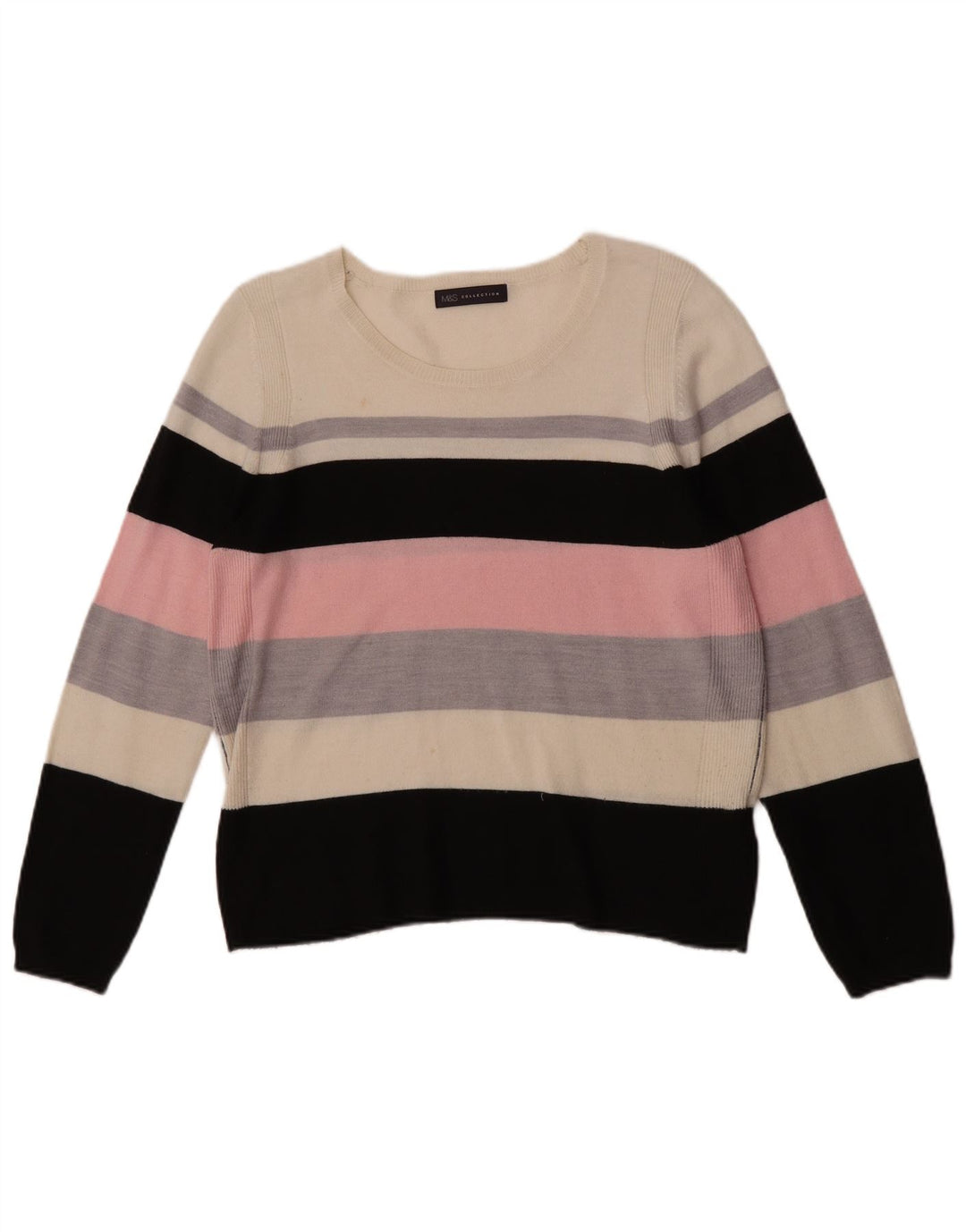 Marks & Spencer Damen-Pullover mit U-Boot-Ausschnitt, Gr. 14, Größe M, Mehrfarbig