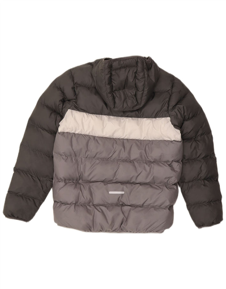 Adidas Wattierte Jacke mit Kapuze für Jungen, 13–14 Jahre, graues Colourblock-Polyester