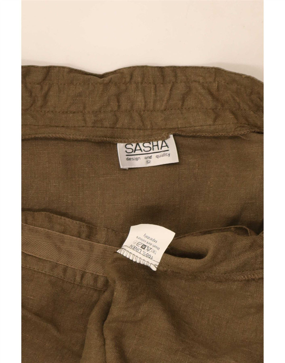 Sasha Damen Cargorock UK 12 Medium W29 Khaki Leinen