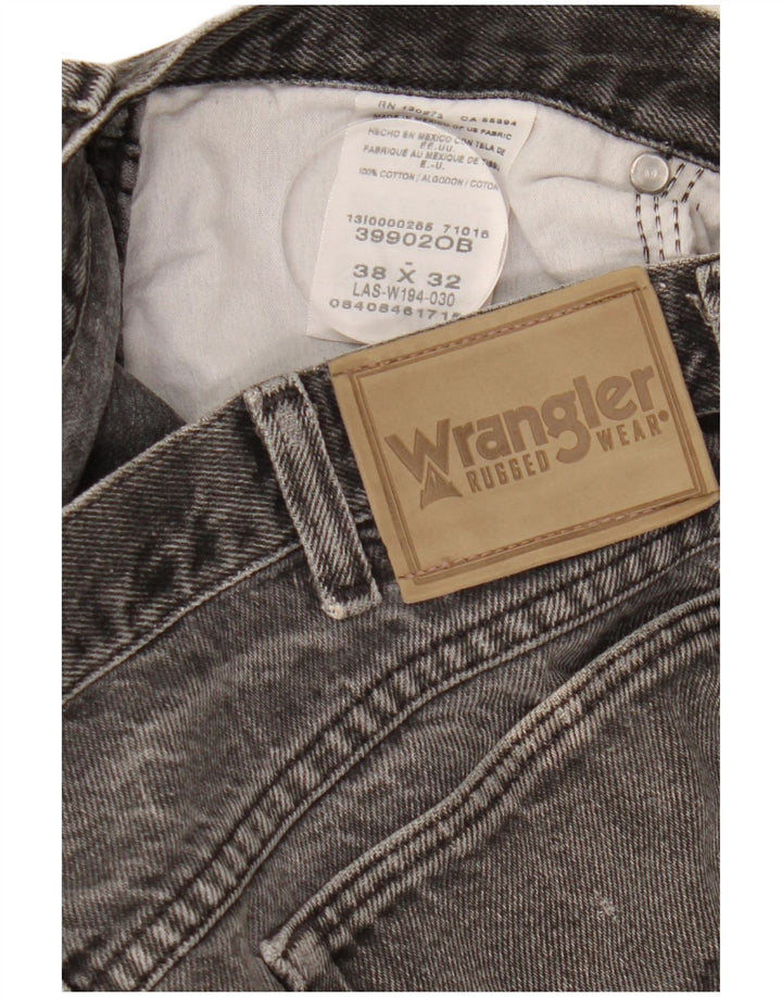 WRANGLER Herren Jeansshorts W38 XL Graue Baumwolle
