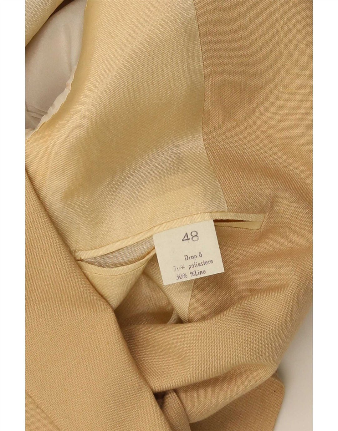 Vintage Herren 2-Knopf-Blazerjacke IT 48 Medium Beige Polyester