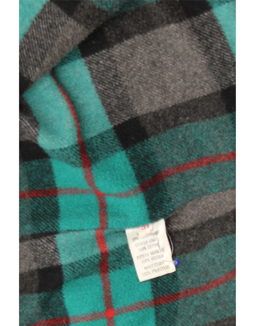 Vintage Herren Dufflecoat mit Kapuze IT 46 Kleine grüne Wolle