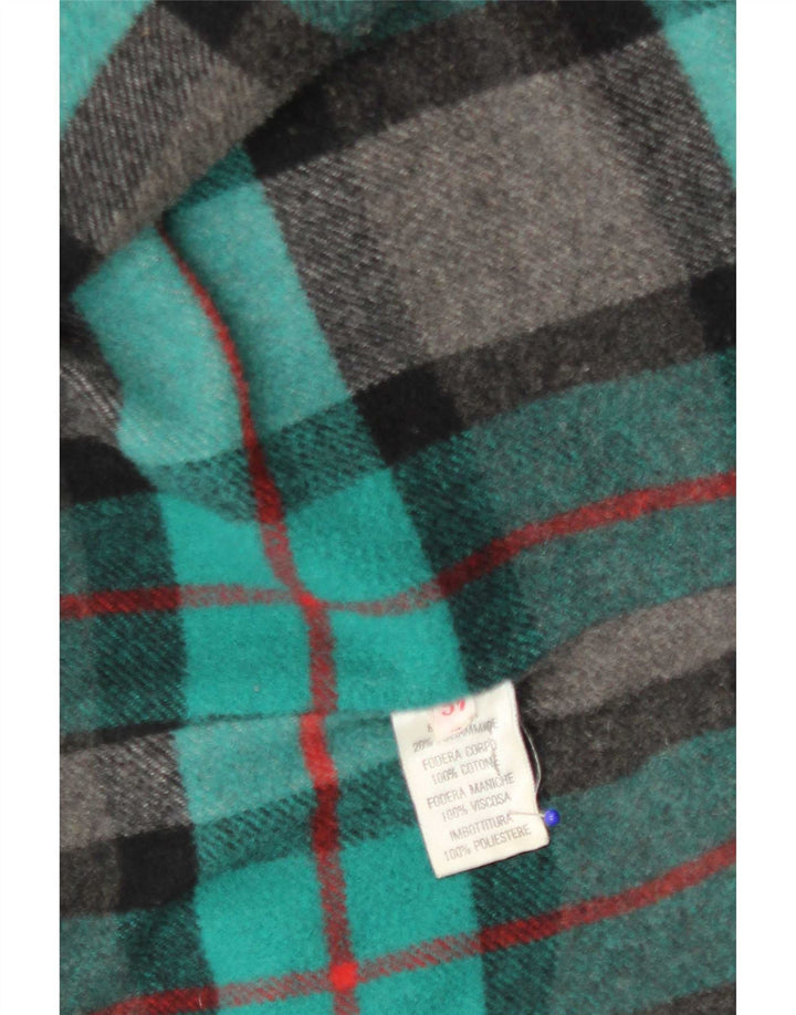 Vintage Herren Dufflecoat mit Kapuze IT 46 Kleine grüne Wolle