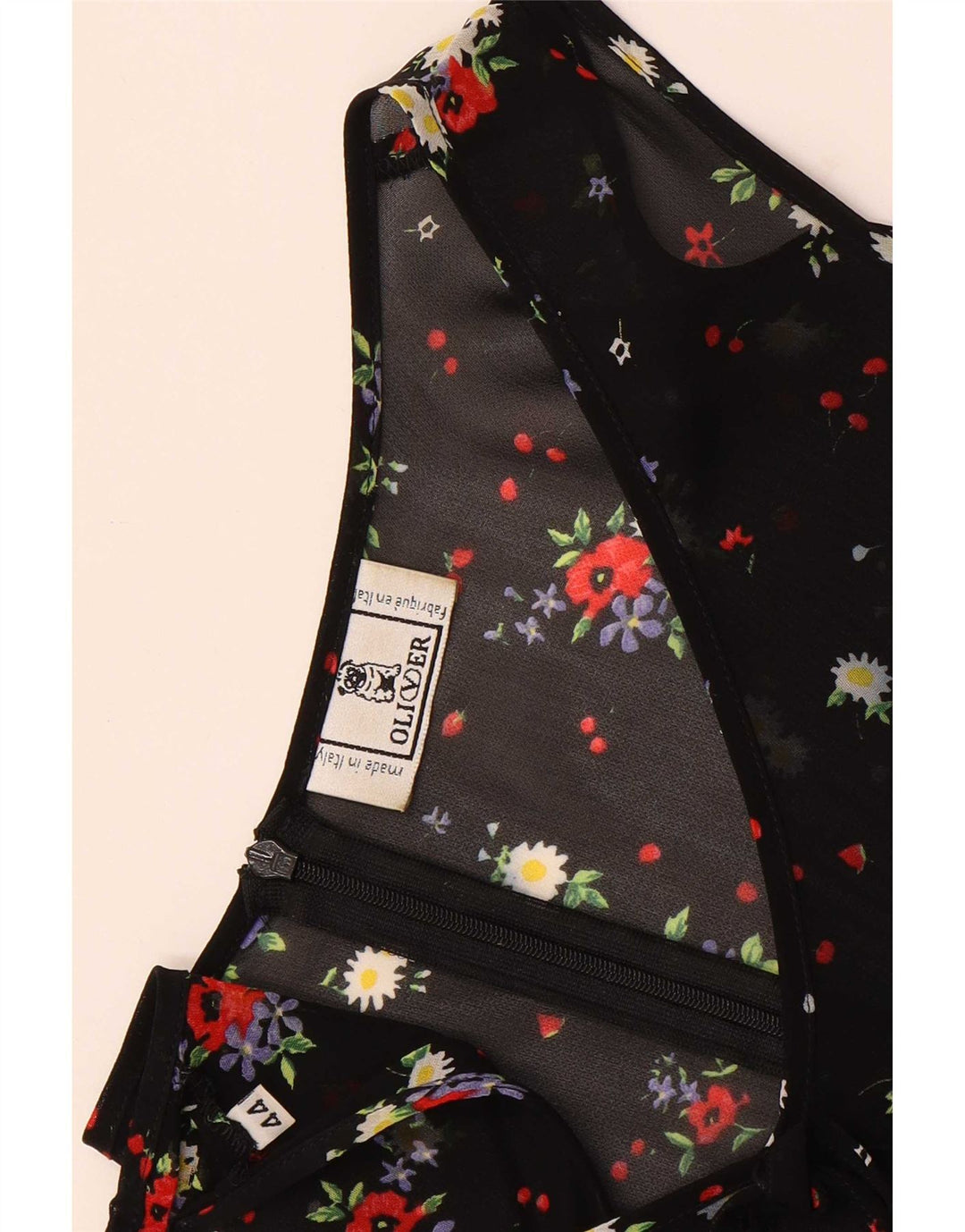 Oliver By Valentino Damen ärmelloses Blusenoberteil IT 44 Mittelschwarz geblümt