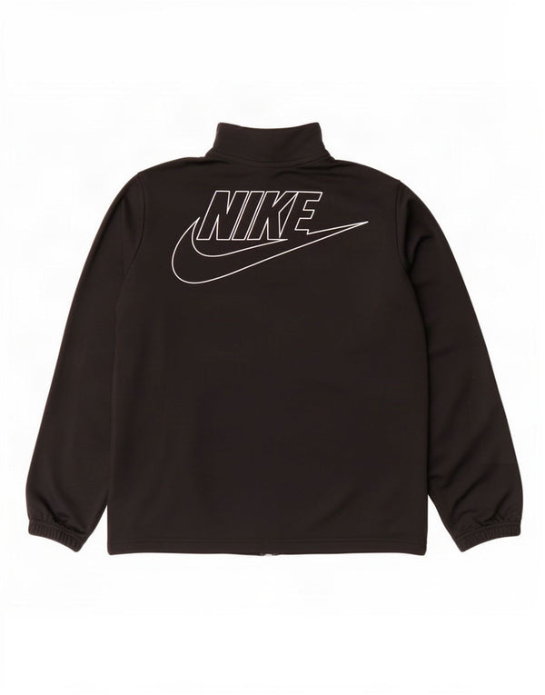 Nike Jungen-Trainingsanzugoberteil mit Grafik, 12–13 Jahre, XL, schwarzes Polyester
