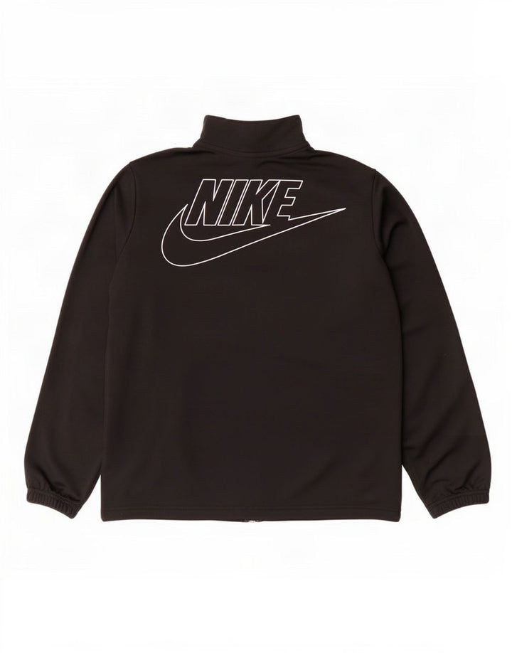 Nike Jungen-Trainingsanzugoberteil mit Grafik, 12–13 Jahre, XL, schwarzes Polyester