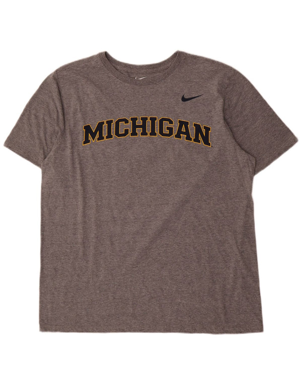 Nike Herren Michigan Graphic T-Shirt Top XL aus grauer Baumwolle