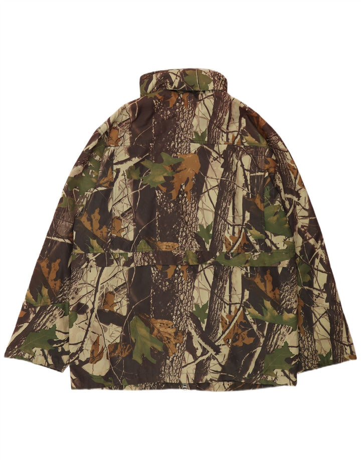 Vintage Herren Utility Jacke UK 42 XL Khaki Camouflage Polyester