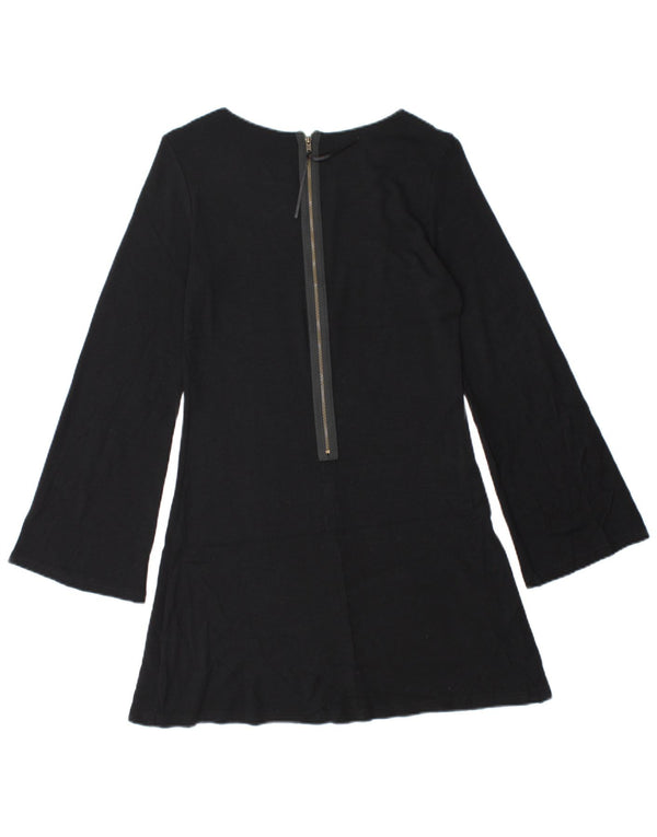 Topshop Damen-Langarmkleid in A-Linie, Gr. 42, Mittelschwarz, Viskose