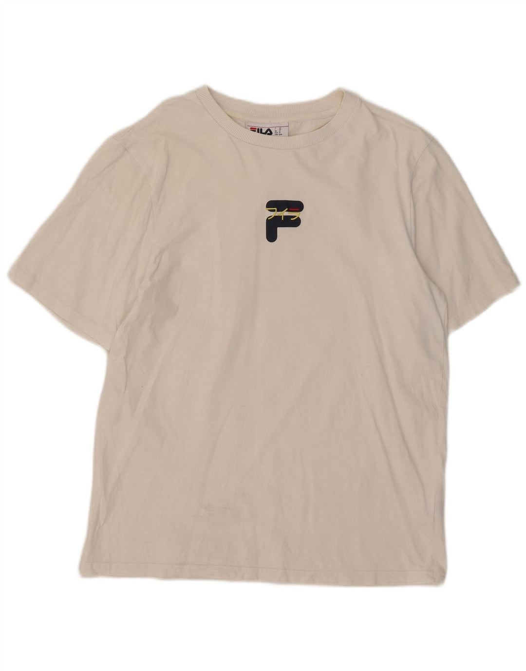 Fila Herren T-Shirt Top aus mittelweißer Baumwolle