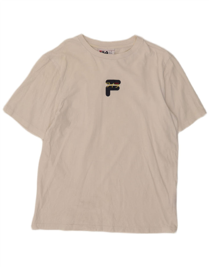 Fila Herren T-Shirt Top aus mittelweißer Baumwolle