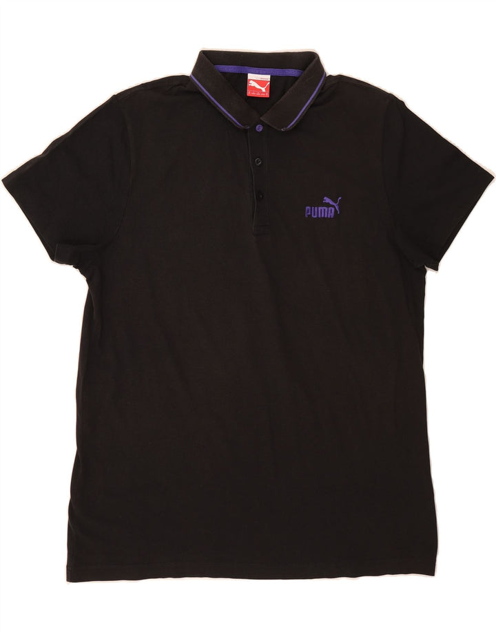 PUMA Mens Polo Shirt XL Black Cotton Vintage Puma and Second-Hand Puma from Messina Hembry 