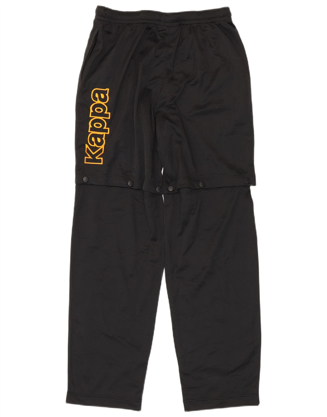 Kappa Herren-Trainingshose mit Grafik, groß, aus schwarzem Polyester