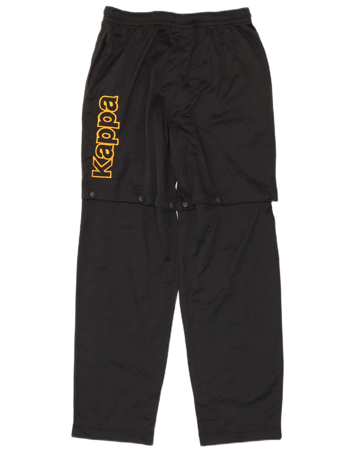 Kappa Herren-Trainingshose mit Grafik, groß, aus schwarzem Polyester